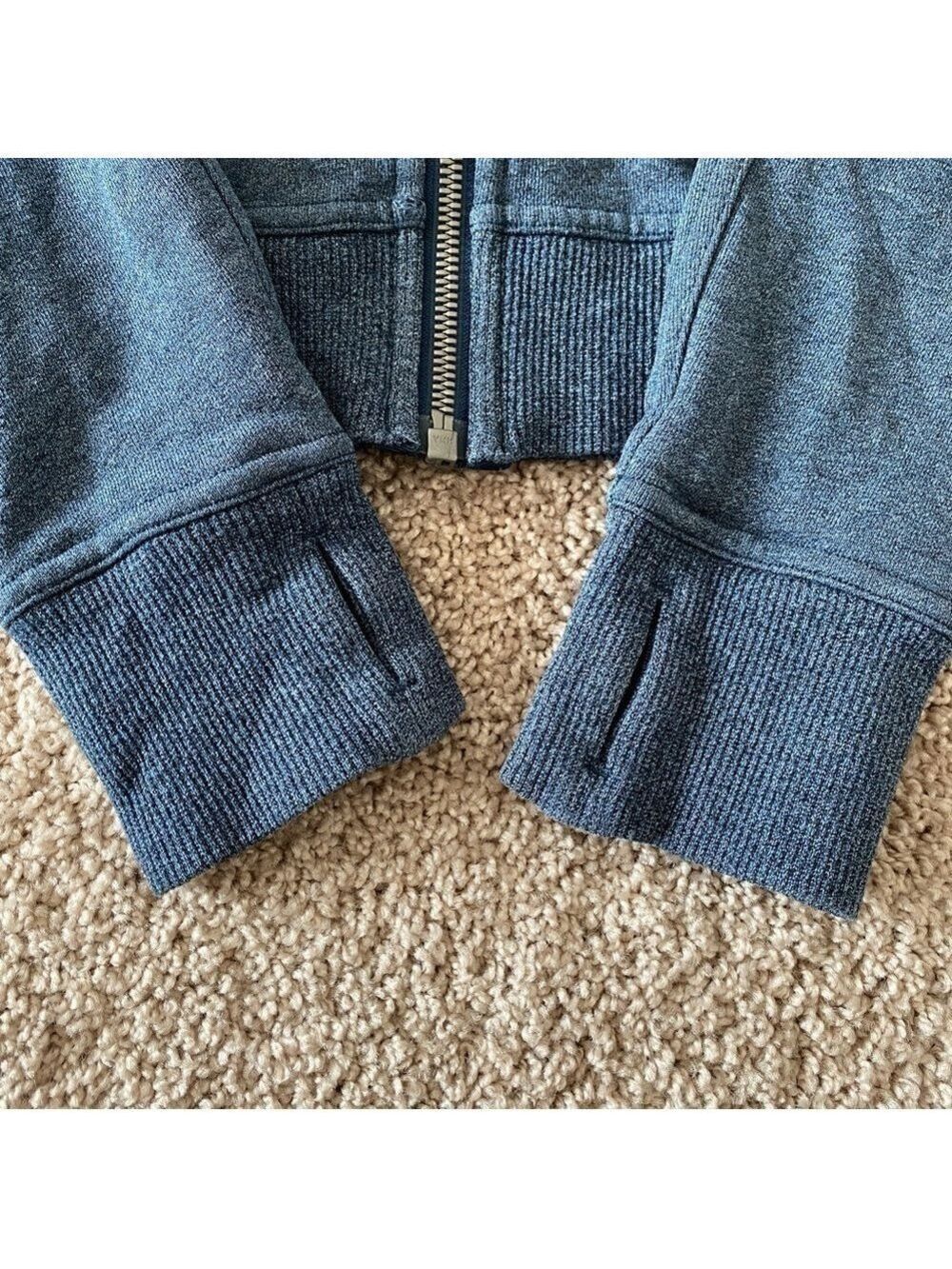 Lululemon Huddle & Hustle Hoodie Heathered Blue Sz 6 Full Zip Sweatshirt - Picture 7 of 12
